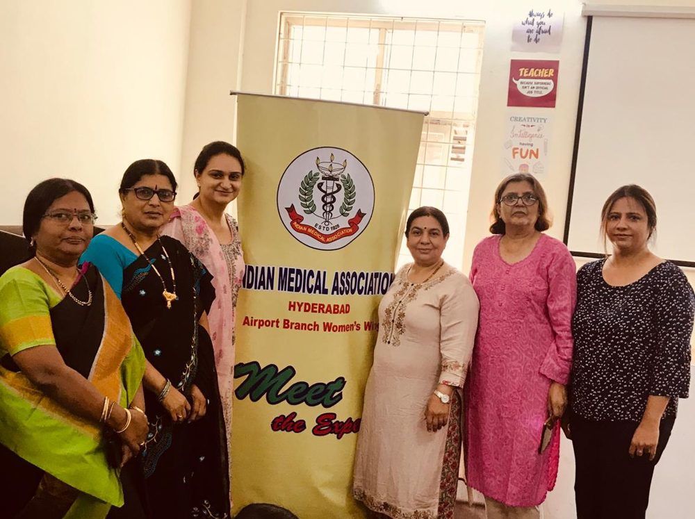 Dr Daljeet Kaur with fellow speakers at the IMA Women's Wing Meet the Expert session, Hyderabad